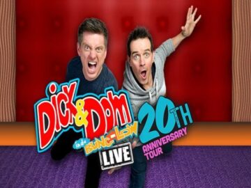 a photo showing dick and dom staring in the camera with happy faces
